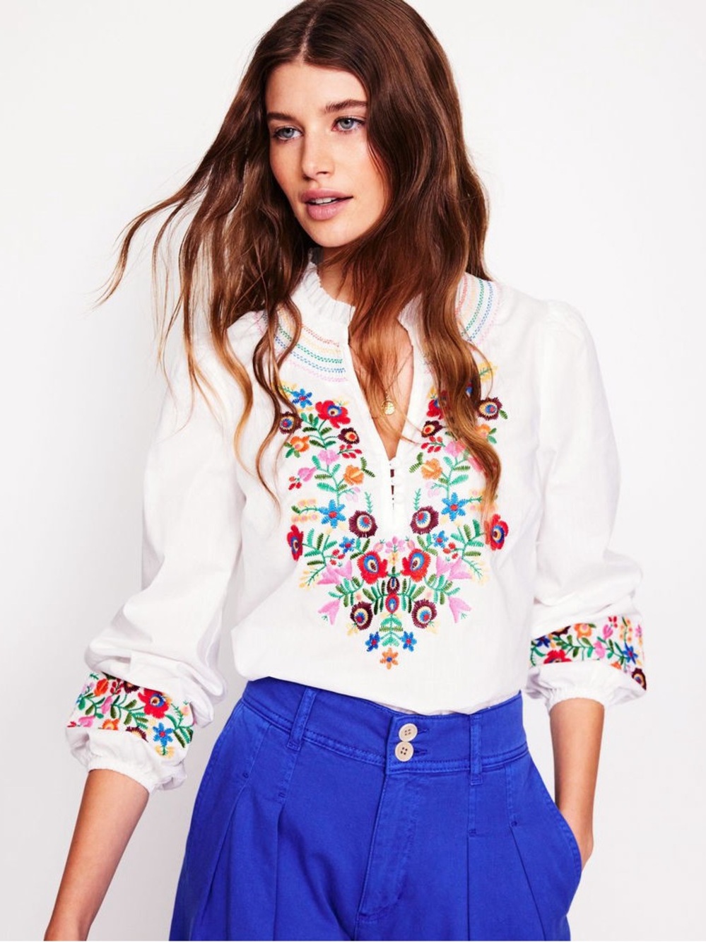 NWOT Boden Embroidered Cotton top - Picture 3 of 6